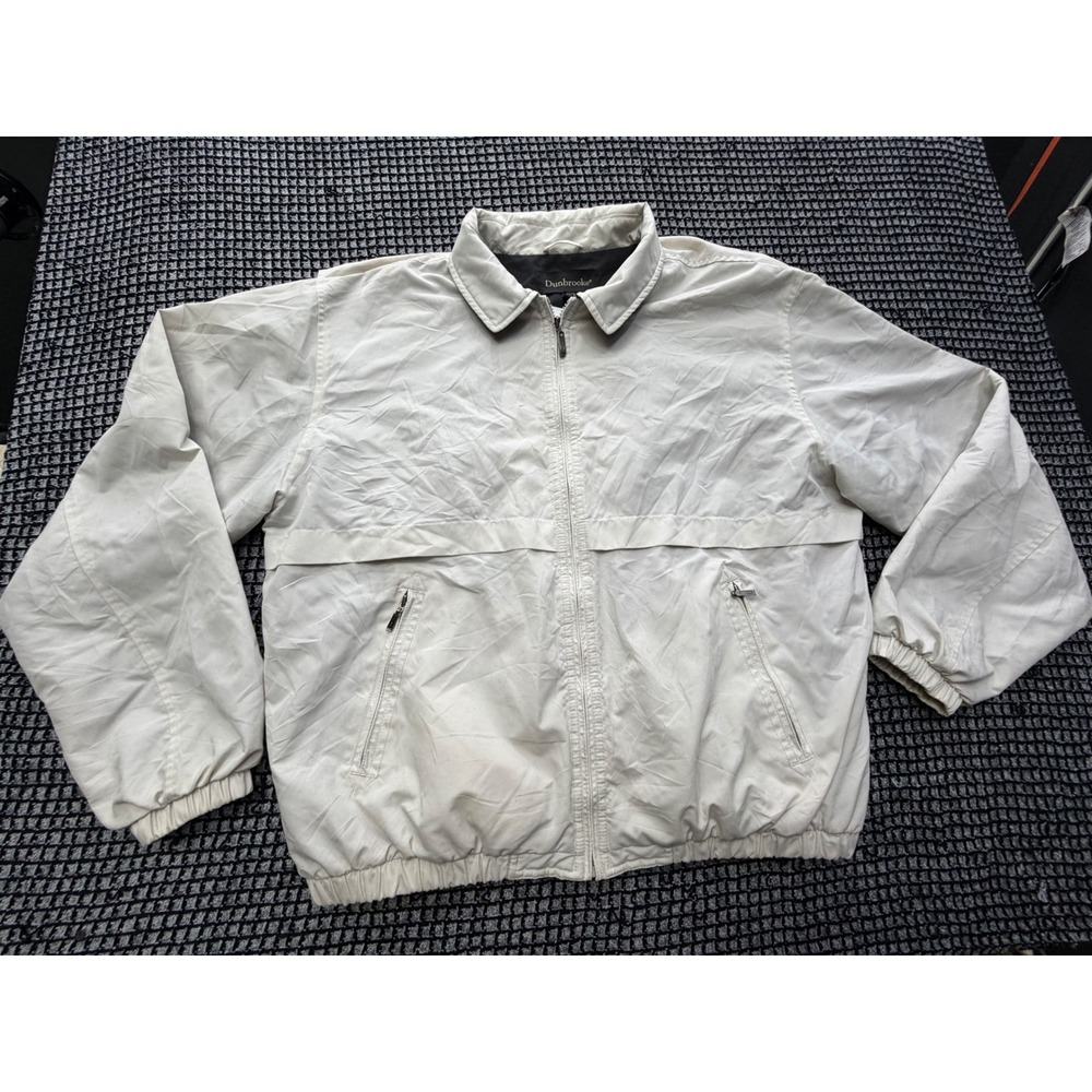 Dunbrooke Windbreaker Jacket Mens Large Cream Fleece Lined Kobelco